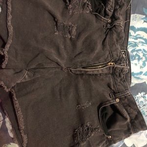 Black jean shorts